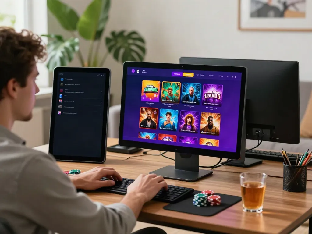 Exciting online gaming experience with nhà cái da88 interface in a cozy setting.