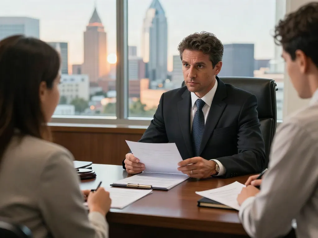 DUI arrests in Cherokee County GA legal consultation with an attorney in a professional Atlanta office.