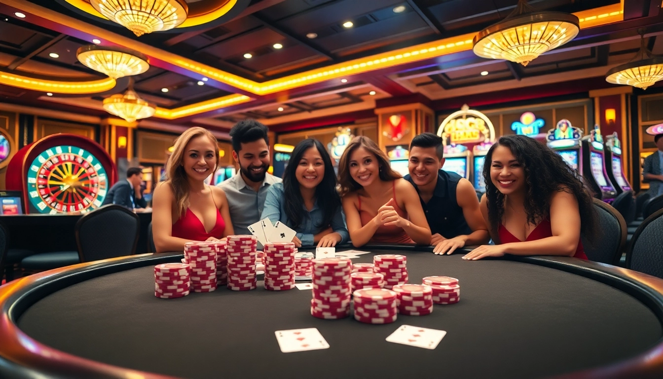 S8 Casino features a lively poker table showcasing players and vibrant casino elements.