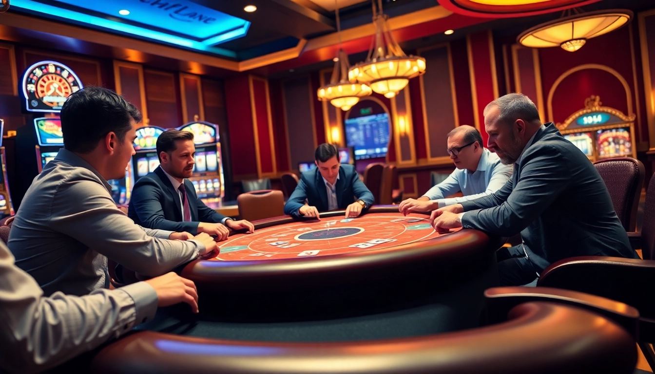 SX88 gaming table in a luxurious casino setting, capturing players' intense poker action.