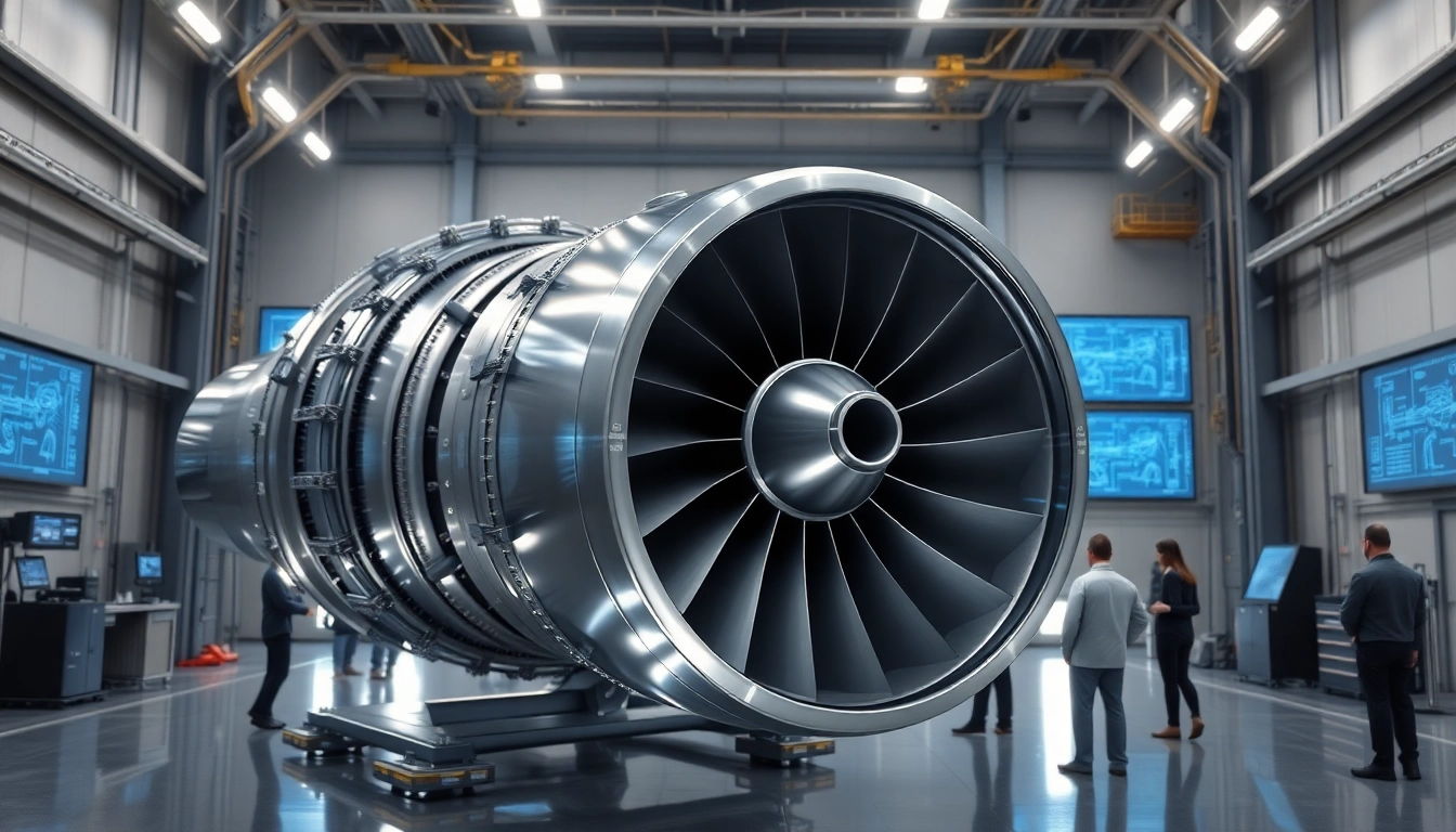 Kuznetsov NK 88 engine showcased in a high-tech testing facility surrounded by engineers and advanced technology.