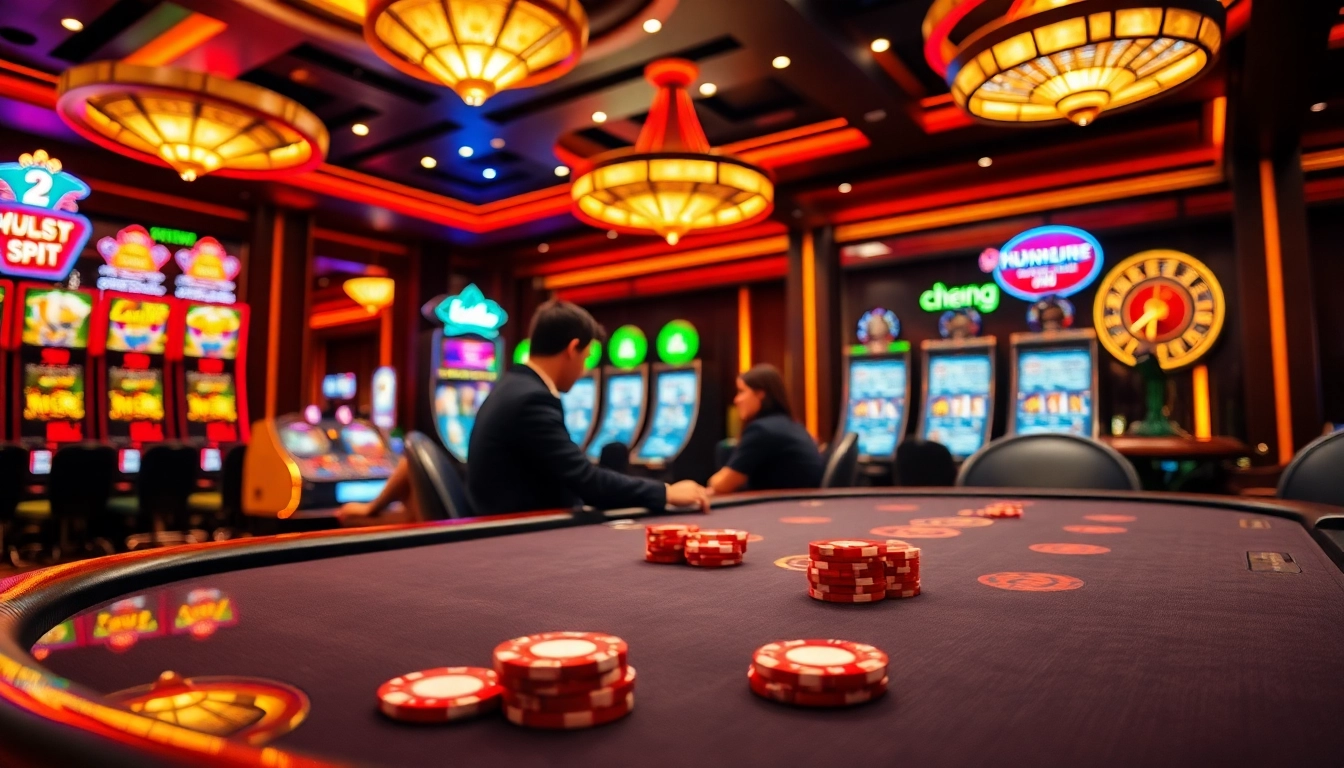 UU88 players engage in high-stakes poker at a luxurious casino table, capturing the excitement of online gambling.