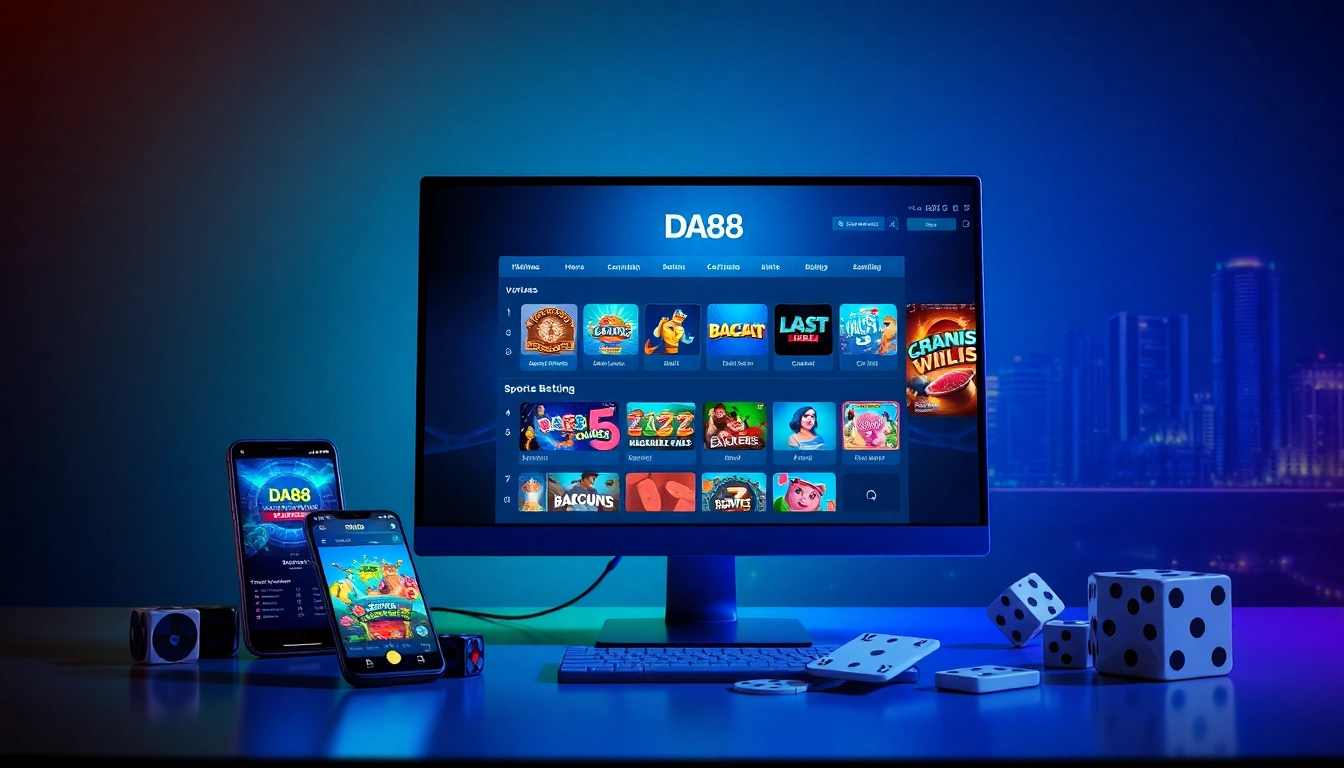 Engaging online gaming interface of https://da88.media/ featuring slots and sports betting.