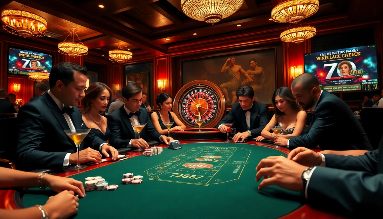 Experience high-stakes gambling action with the 789p game interface amidst a luxurious casino scene.