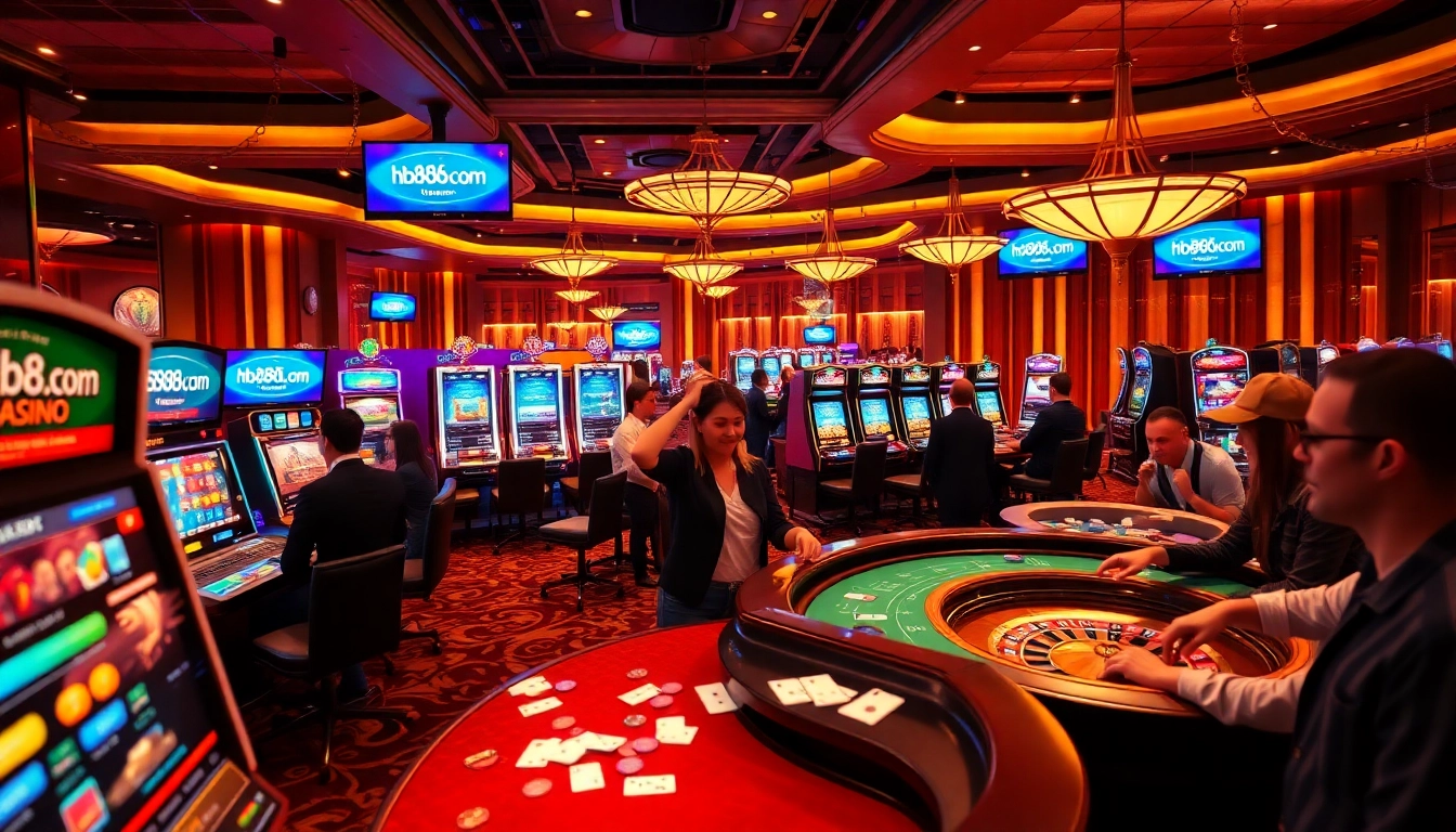 Experience high-energy gambling with hb88 com's vibrant casino tables and eager players.