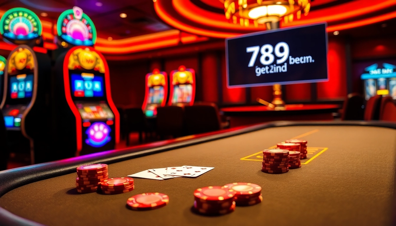 Experience the thrill of gambling at 789bet com with vibrant casino elements and luxurious ambiance.