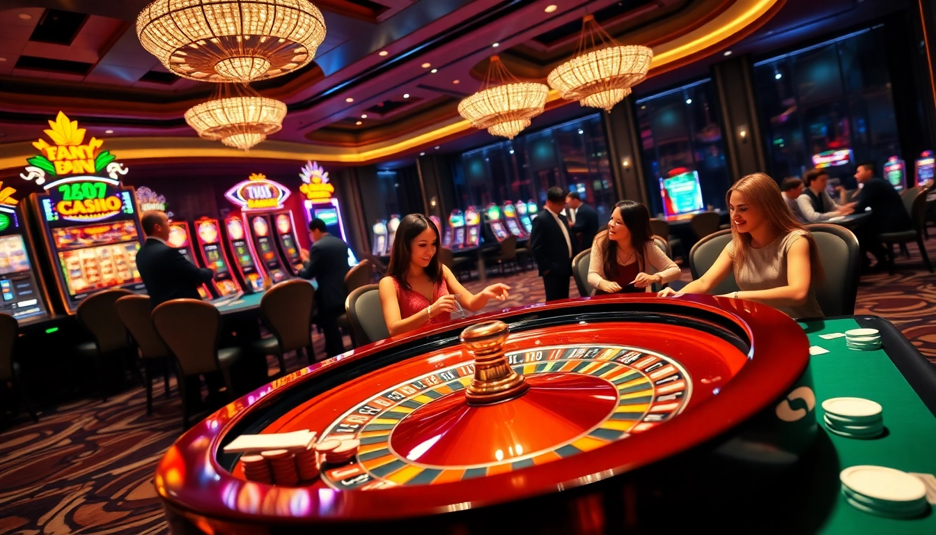 Experience the thrill of bem88 com with players engaged at a vibrant casino table.