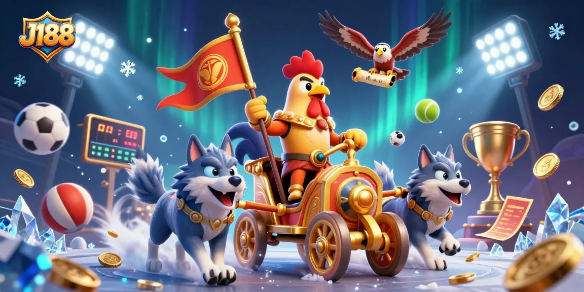 Engage with J188's thrilling sports betting adventure amid a 3D casino fiesta.
