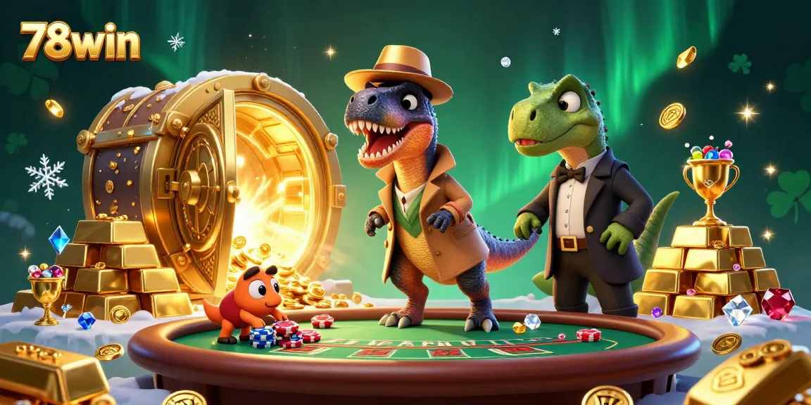 Play at 78win's blackjack table with a cartoon velociraptor card counter and dynamic casino elements.