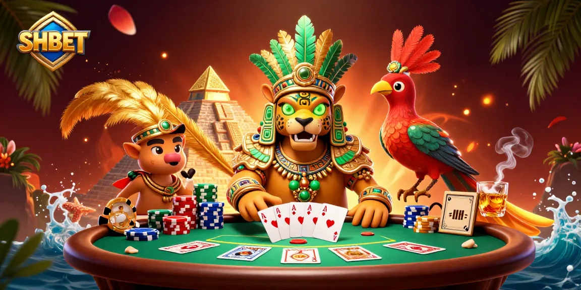 Experience excitement with SHBET at a vibrant poker scene featuring dynamic characters and game elements.